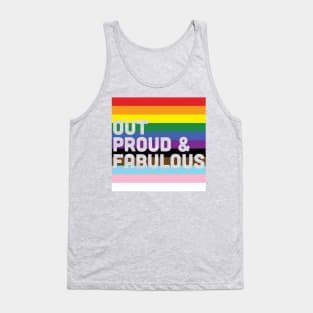 Out, proud & fabulous | Progress flag colors Tank Top